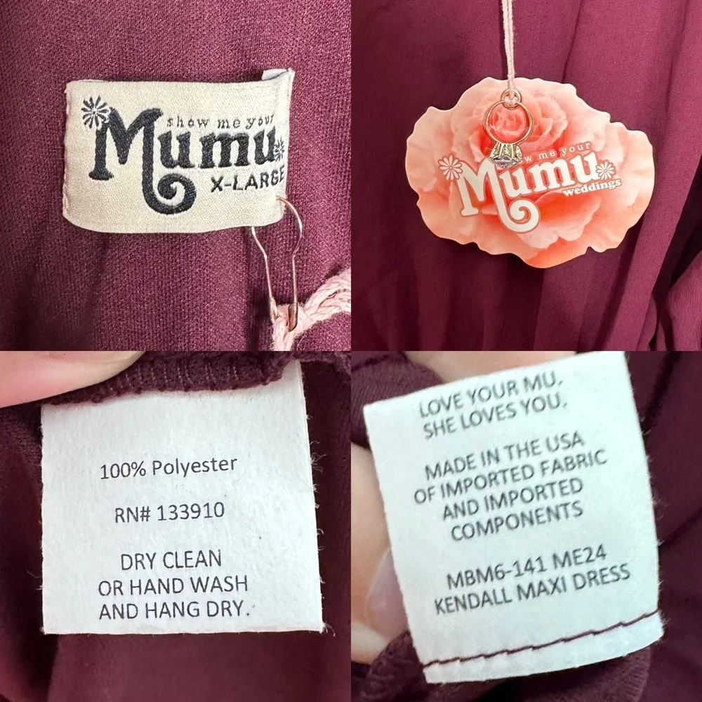 Show Me Your Mumu Kendall Dress Merlot NEW - Picture 8 of 8